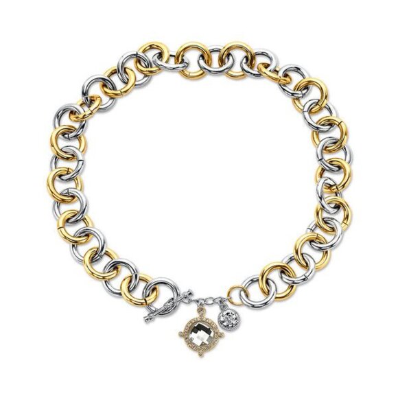 NWT 7 Charming Sisters “Net Worth” Statement Toggle Necklace - Picture 1 of 7